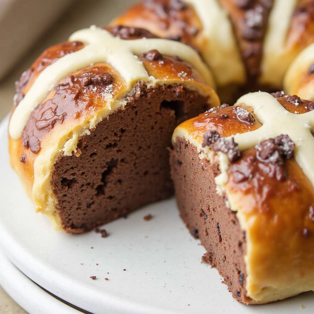 Soft and fluffy chocolate buns fresh out of the oven