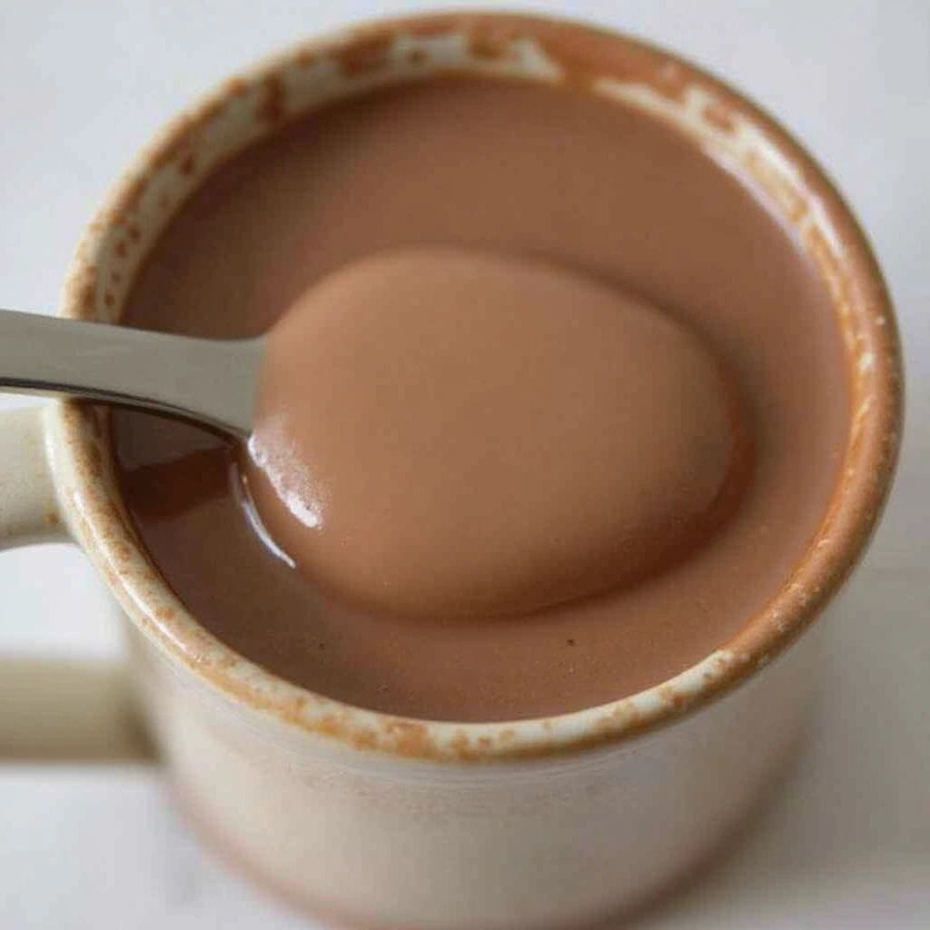 A cozy cup of bone broth hot chocolate with a sprinkle of cinnamon, perfect for winter warmth and nutrition.