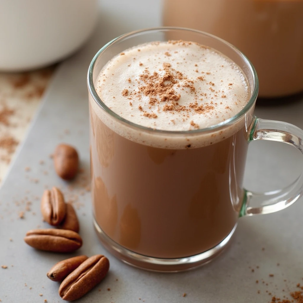 A cozy cup of bone broth hot chocolate with a sprinkle of cinnamon, perfect for winter warmth and nutrition.