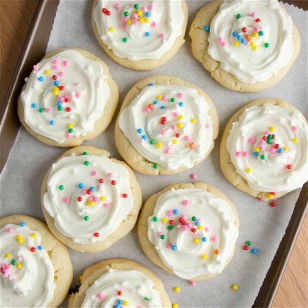 Soft and chewy Cool Whip cake cookies fresh out of the oven