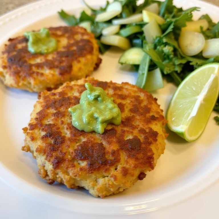 Golden-brown Phillips crab cakes served with lemon wedges and dipping sauce on a white plate